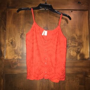 Rust Orange V Neck Tank